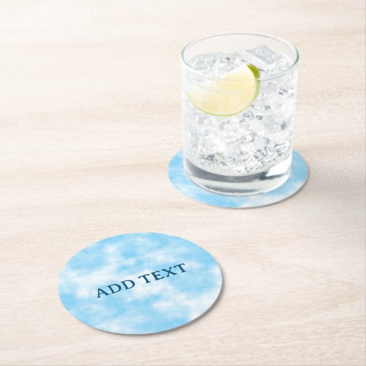 Blue Sky und Cloud Art Custom Runder Pappuntersetzer (Vor Ort)