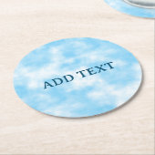 Blue Sky und Cloud Art Custom Runder Pappuntersetzer (Angewinkelt)
