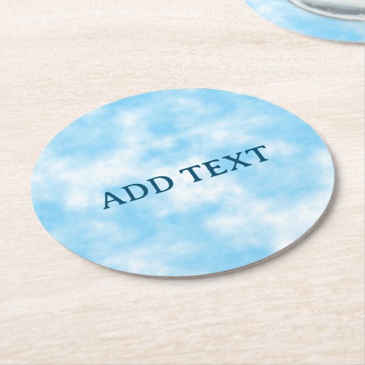 Blue Sky und Cloud Art Custom Runder Pappuntersetzer (Angewinkelt)