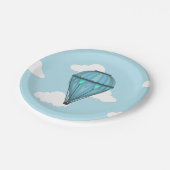 Blue Sky und Clouds Hot Air Ballon Paper Teller (Schrägansicht)