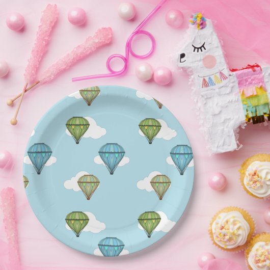 Blue Sky und Clouds Hot Air Ballon Paper Teller (Party)