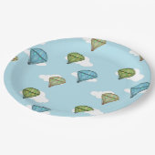 Blue Sky und Clouds Hot Air Ballon Paper Teller (Schrägansicht)