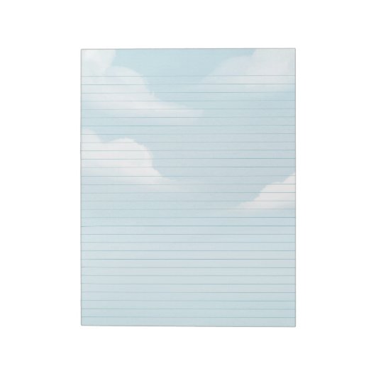 Blue Sky und Clouds Stationery Lined Notepad Notizblock (Rotiert)
