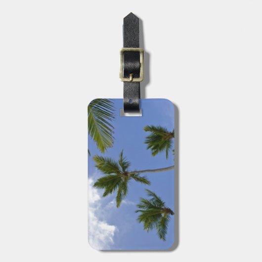 Blue Sky und Palm Trees Gepäckanhänger (Vorderseite vertikal)