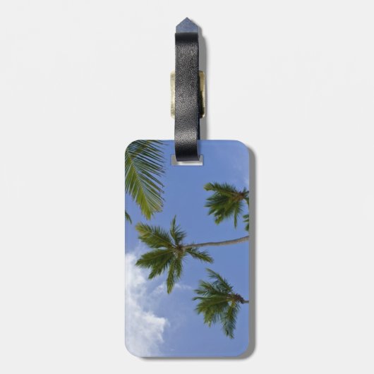 Blue Sky und Palm Trees Gepäckanhänger (Rückseite vertikal)
