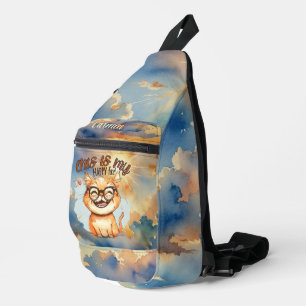 Blue Sky und Sunshine Happy Face Cat Crossbody Bag