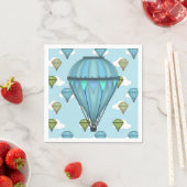 Blue Sky und Wolken Hot Air Ballon Papier Napkins Serviette (Beispiel)