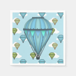 Blue Sky und Wolken Hot Air Ballon Papier Napkins Serviette