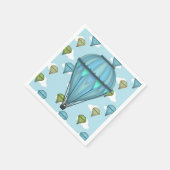 Blue Sky und Wolken Hot Air Ballon Papier Napkins Serviette (Ecke)