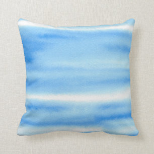 Blue Sky Watercolor Abstrakt Pillow Kissen