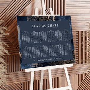 Blue Sky Watercolor Hochzeitstabelle Poster