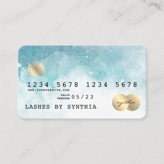 Blue Sky Watercolor Kreditkartenstil Visitenkarte (Vorderseite)