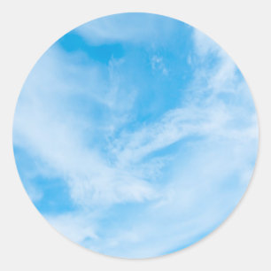 Blue Sky White Clouds Blank Template Elegant Runder Aufkleber