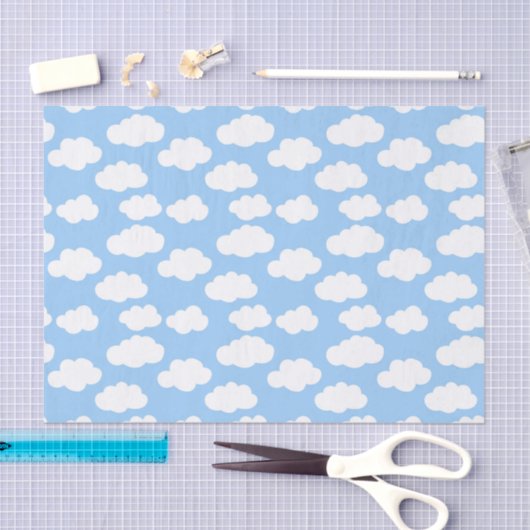 Blue Sky White Clouds Decoupage Seidenpapier (Handwerk)