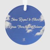 Blue Sky white Clouds Foto Dojo Kun Ornament (Rückseite)