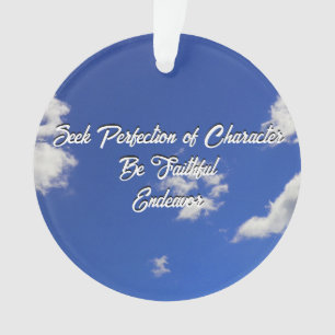 Blue Sky white Clouds Foto Dojo Kun Ornament