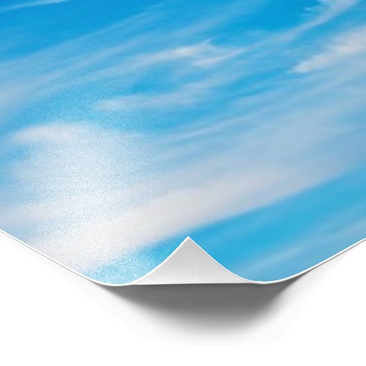 Blue Sky White Clouds Himmlischer Cloud-Hintergrun Fotodruck (Ecke)