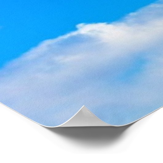 Blue Sky White Clouds Himmlischer Cloud-Hintergrun Poster (Ecke)