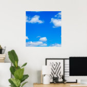 Blue Sky White Clouds Himmlischer Cloud-Hintergrun Poster (Heimbüro)