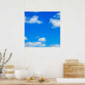 Blue Sky White Clouds Himmlischer Cloud-Hintergrun Poster (Küche)