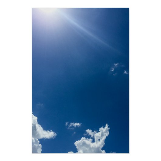 Blue Sky White Clouds Hintergrund Wolken Wolken Wo Poster (Vorderseite)