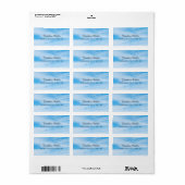 Blue Sky White Clouds Moderne Elegant handschriftl Adressaufkleber (Vorne)