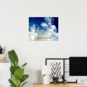Blue Sky White Clouds Motivierend Freedom Poster (Heimbüro)