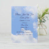 Blue Sky White Clouds Nature Einladung (Stehend Vorderseite)