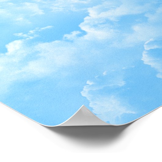 Blue Sky White Clouds Poster (Ecke)