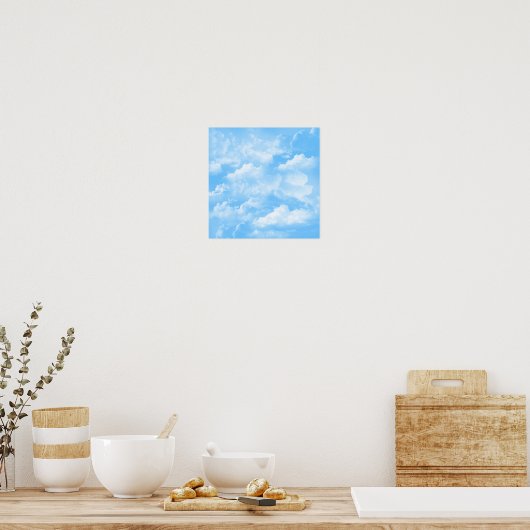 Blue Sky White Clouds Poster (Küche)