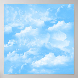 Blue Sky White Clouds Poster