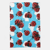 Blue Sky White Clouds Red Ladybug Beetle Geschirrtuch (Vertikal)