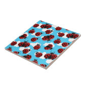 Blue Sky White Clouds Red Ladybug Käfer Fliese (Seite)