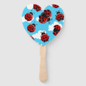 Blue Sky White Clouds Red Ladybug Käfer Insekt Fächer (Rückseite)