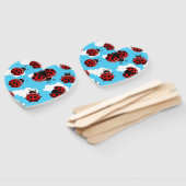 Blue Sky White Clouds Red Ladybug Käfer Insekt Fächer (Non-assembled)