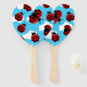 Blue Sky White Clouds Red Ladybug Käfer Insekt Fächer (Vorne und Hinten)