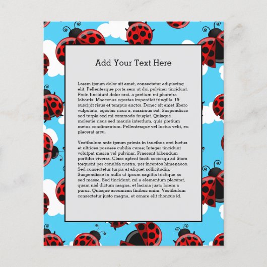 Blue Sky White Clouds Red Ladybug Käfer Insekt Flyer (Vorne)