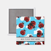 Blue Sky White Clouds Red Ladybug Käfer Insekt Magnet (Vorderseite/Rückseite)