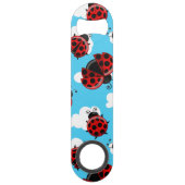 Blue Sky White Clouds Red Ladybug Käfer Insekt Speed Flaschenöffner (Rückseite)