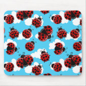 Blue Sky White Clouds Red Ladybug Käfer Mousepad (Vorne)