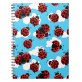 Blue Sky White Clouds Red Ladybug Käfer Notizblock (Vorderseite)
