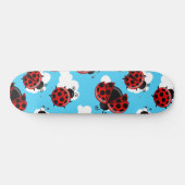 Blue Sky White Clouds Red Ladybug Käfer Skateboard (Horizontal)