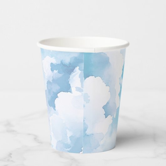 Blue Sky White Clouds Sent Baby Showe Pappbecher (Rechts)