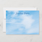 Blue Sky White Clouds Template Custom Calligraphy Mitteilungskarte (Rückseite)