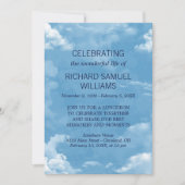 Blue Sky & White Wolken Lebensgefeiert Einladung (Vorderseite)