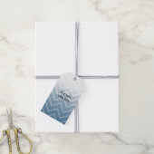 Blue Sky White Zickzack Geschenkanhänger (Mit Garn)