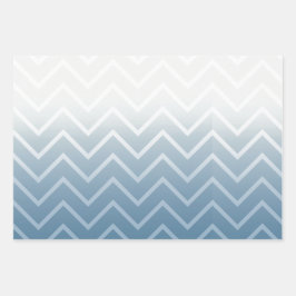 Blue Sky White Zickzack Geschenkpapier Set