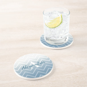 Blue Sky White Zickzack Getränkeuntersetzer