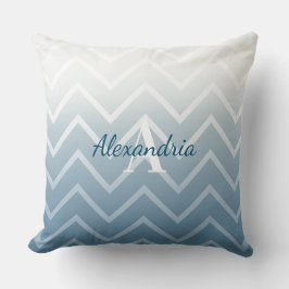 Blue Sky White Zickzack Kissen