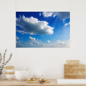 Blue sky with cloud closeup. poster (Küche)